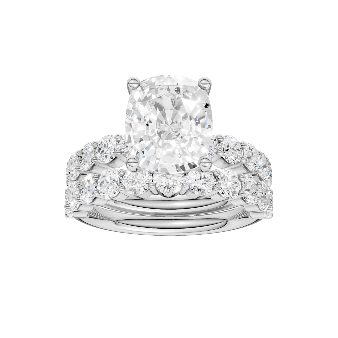 14K 4.00CT Certified Lab Grown Diamond Bridal Set