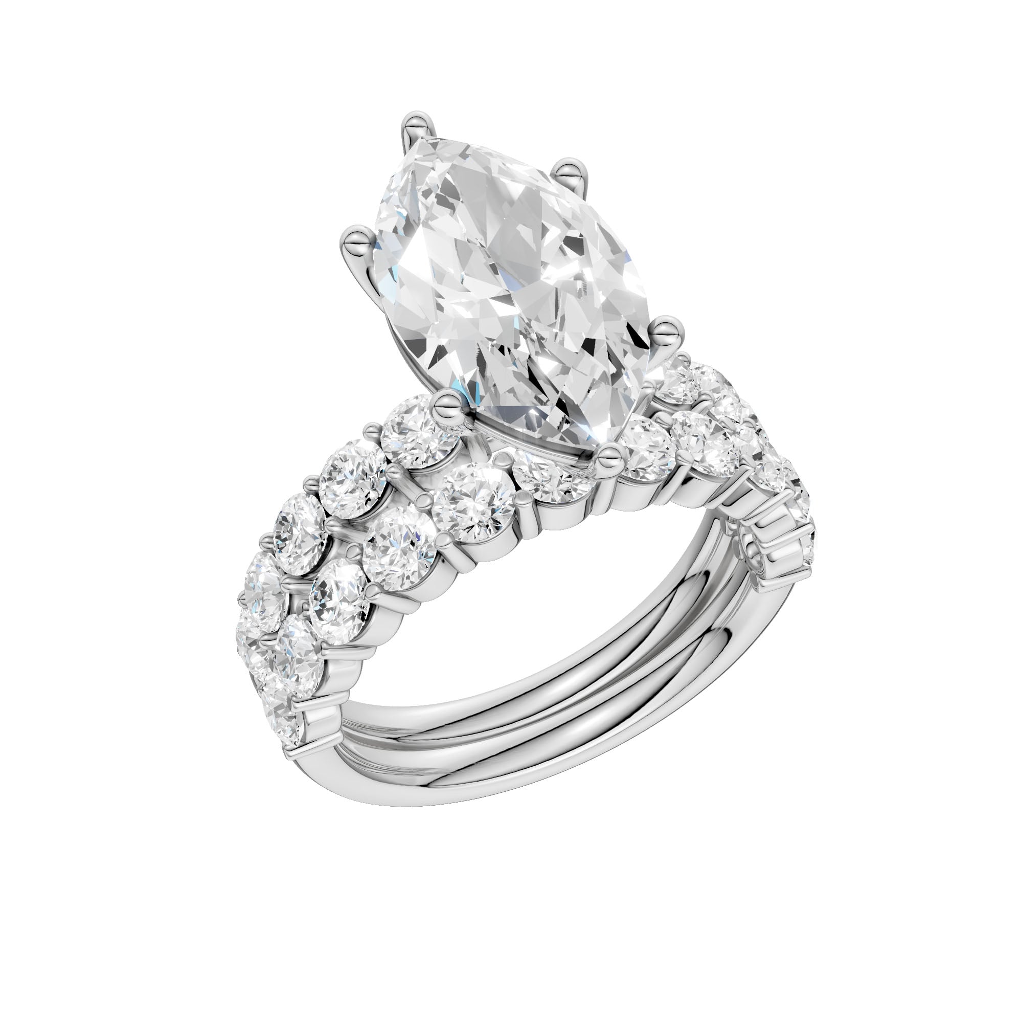 14K 4.00CT Certified Lab Grown Diamond Bridal Set