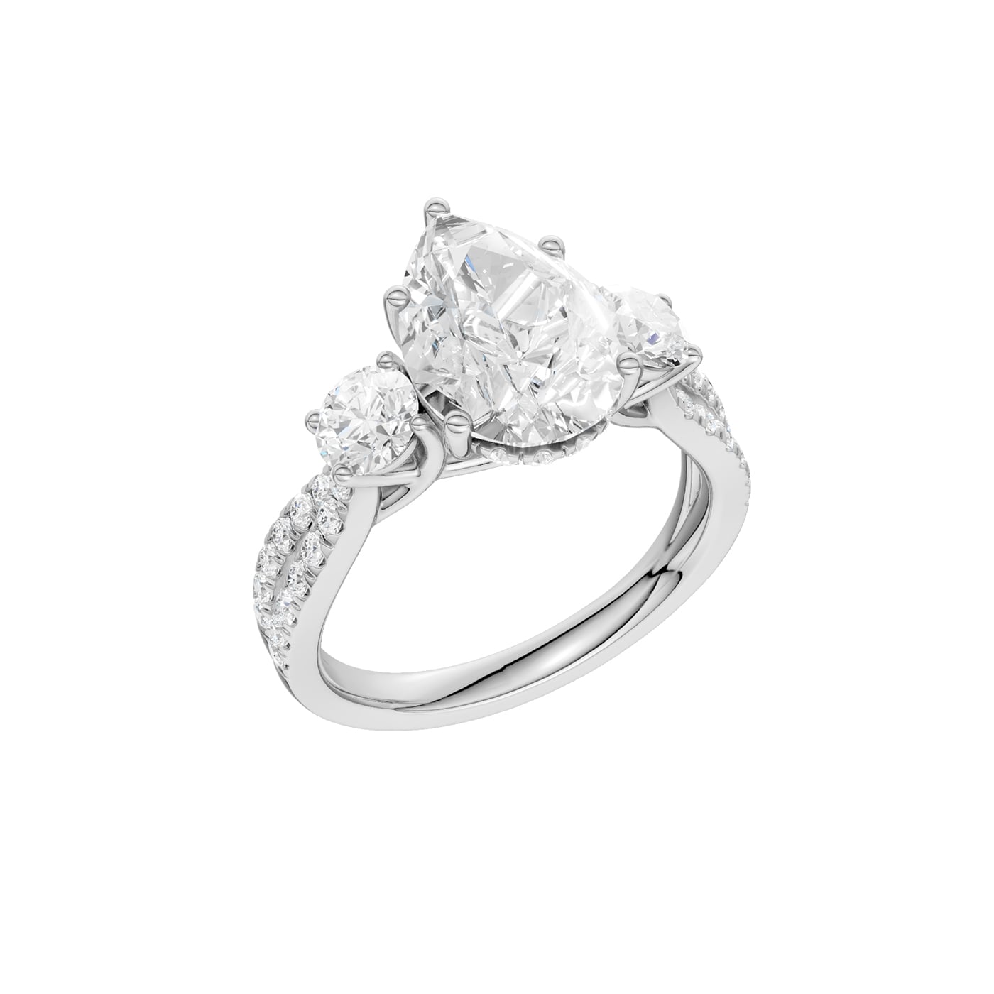 14K 4.00CT Lab Grown Diamond Engagement Ring