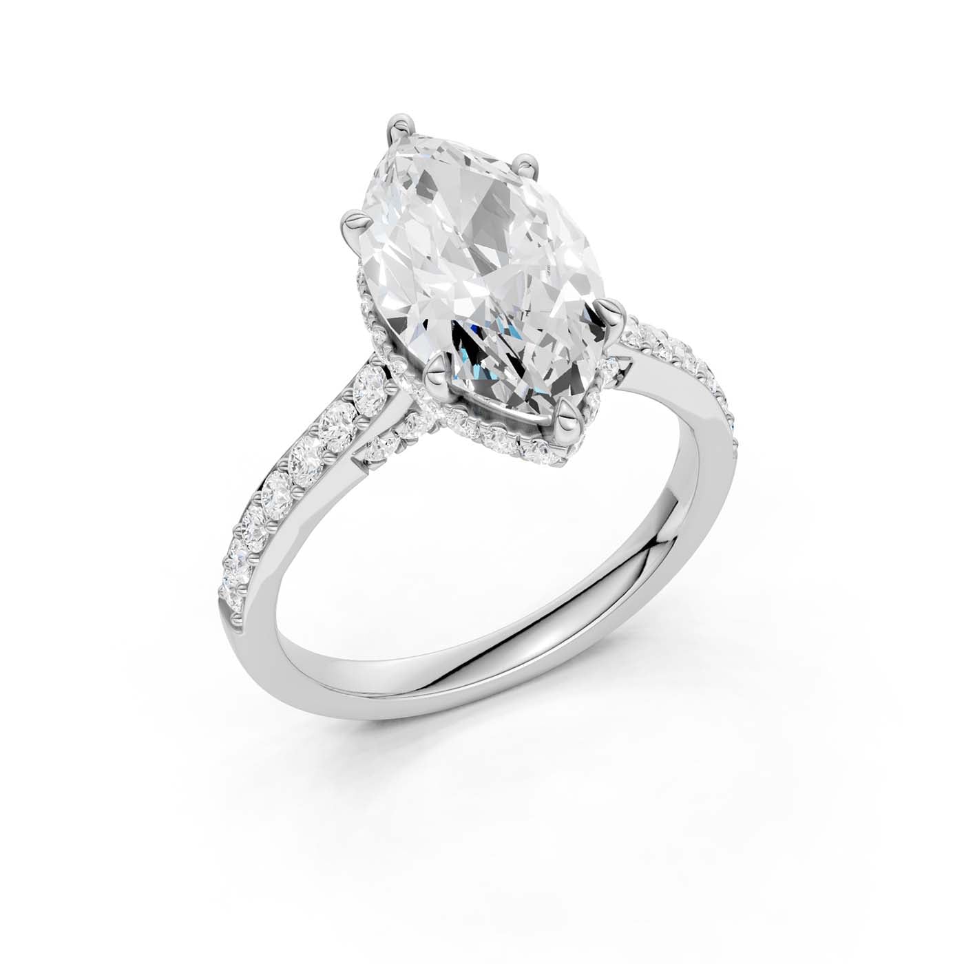 14K 3.50CT Lab Grown Diamond Engagement Ring