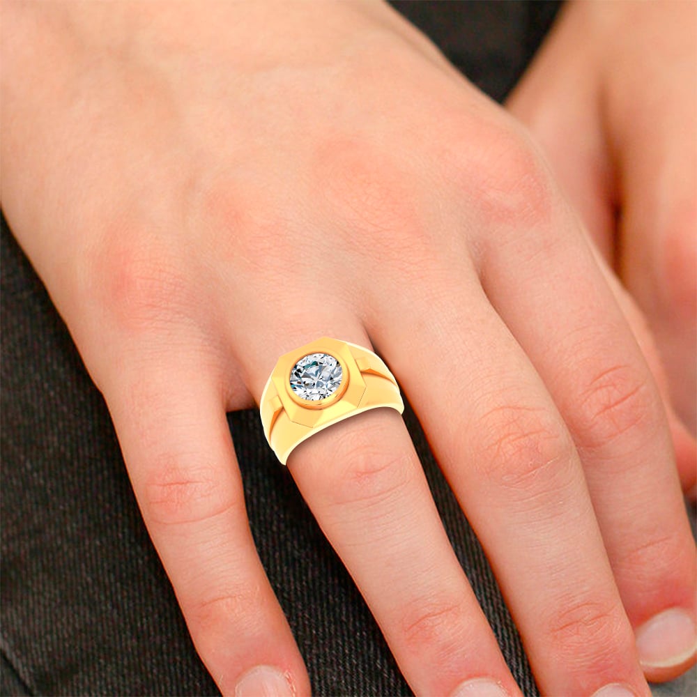 14K 3.00CT Lab Diamond Mens Ring