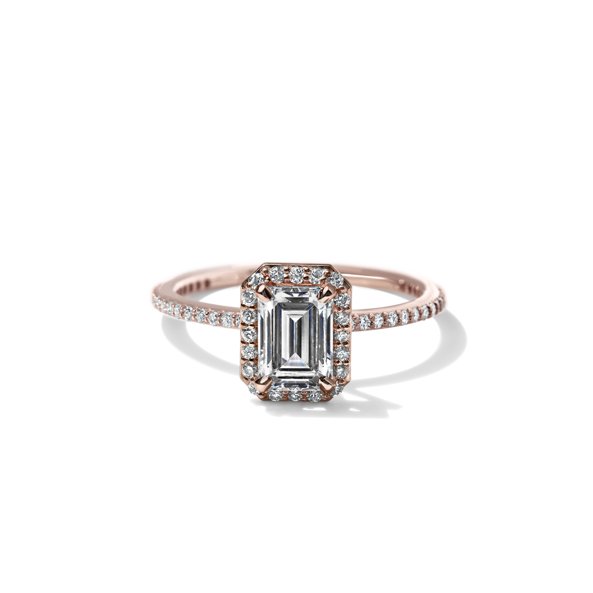 18K Gold Customizable Diamond Halo Pave Ring