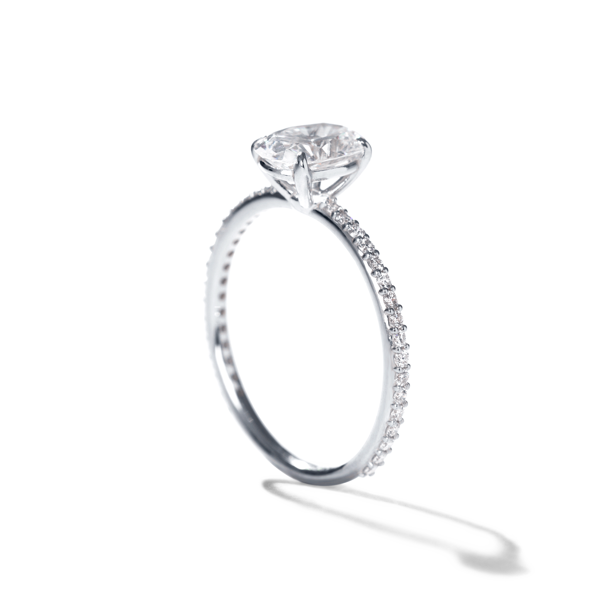 Solitaire Pave Engagement Ring