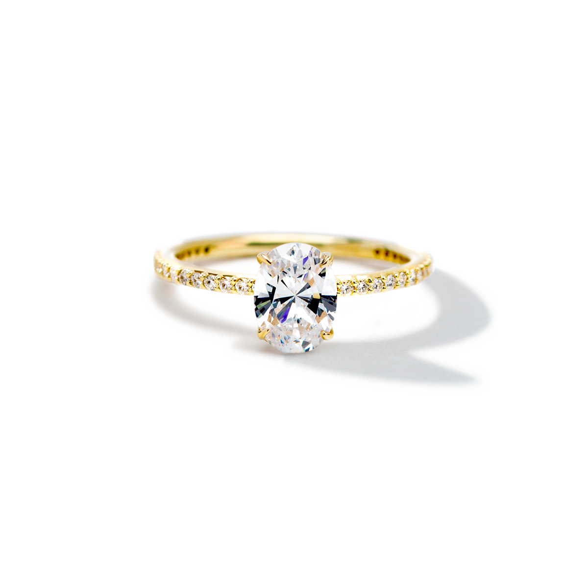 Solitaire Pave Engagement Ring