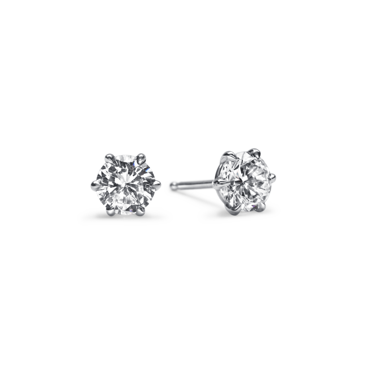 14k Gold Customizable Diamond Six Prong Stud Earrings