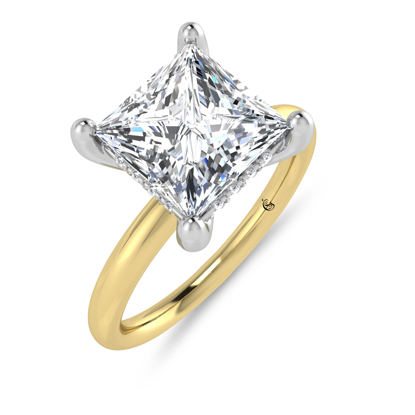 14K Yellow Gold Lab Grown Princess Diamond 2.00 Ctw Engagement Ring