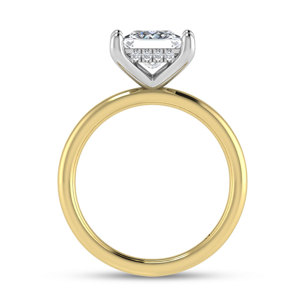 14K Yellow Gold Lab Grown Princess Diamond 2.00 Ctw Engagement Ring
