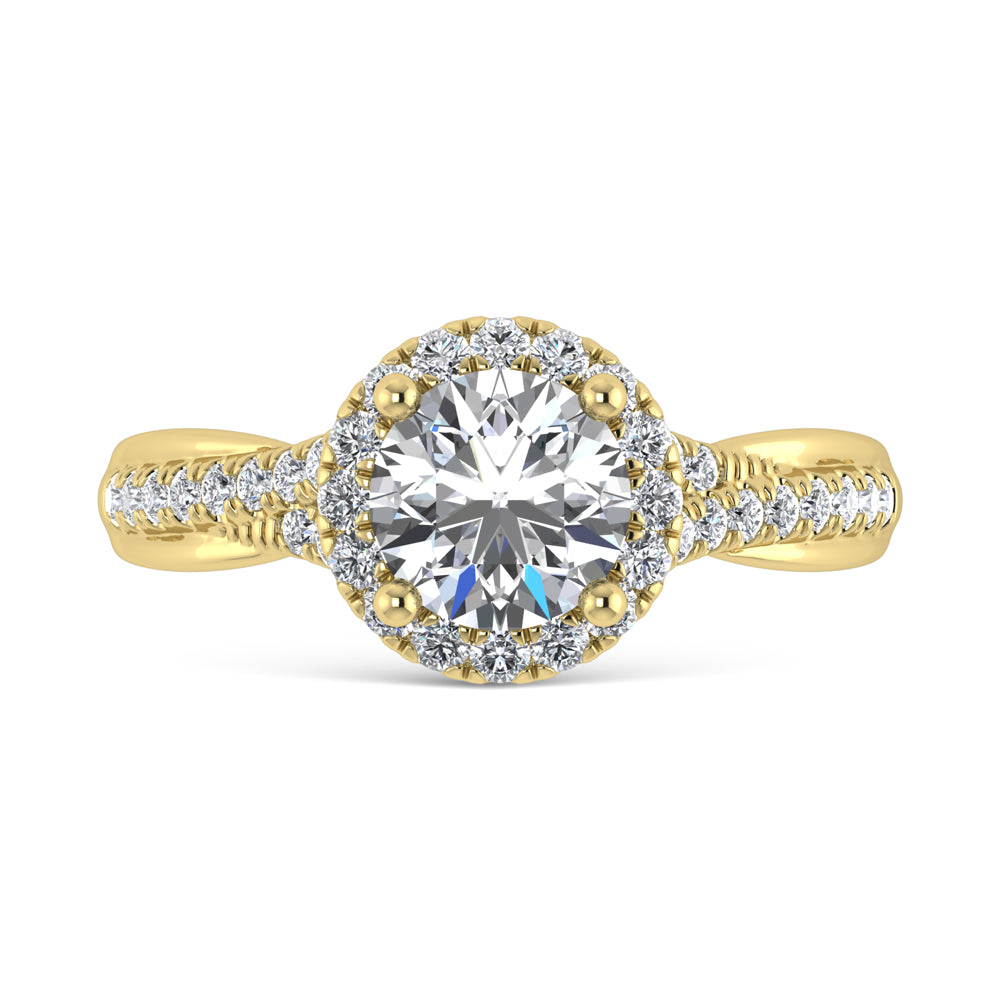 10K Yellow Gold Lab Grown Diamond Elegant Engagement Ring 1.25 ctw