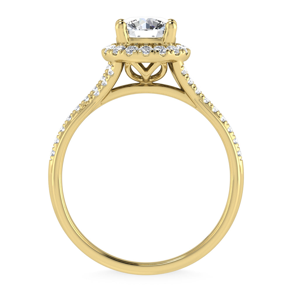 10K Yellow Gold Lab Grown Diamond Elegant Engagement Ring 1.25 ctw