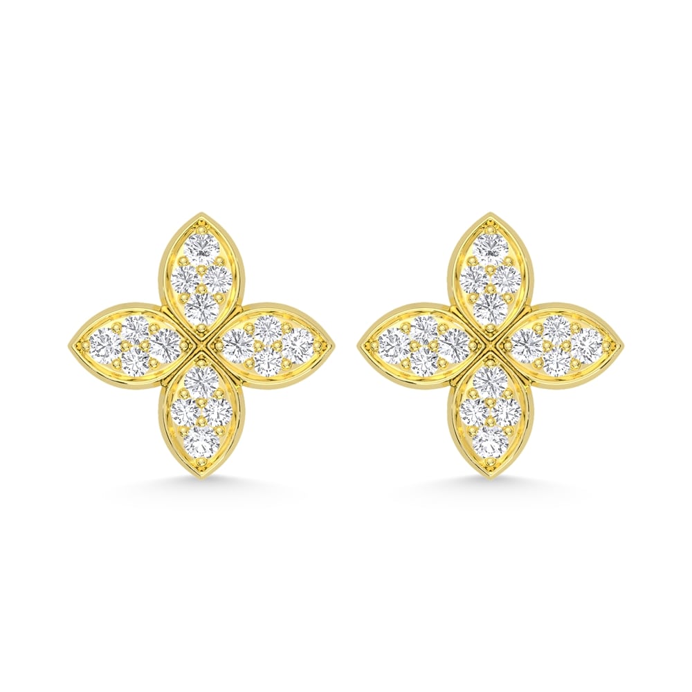 10K Yellow Gold Round Lab Grown Diamond Earrings 0.26 ctw D-F VS