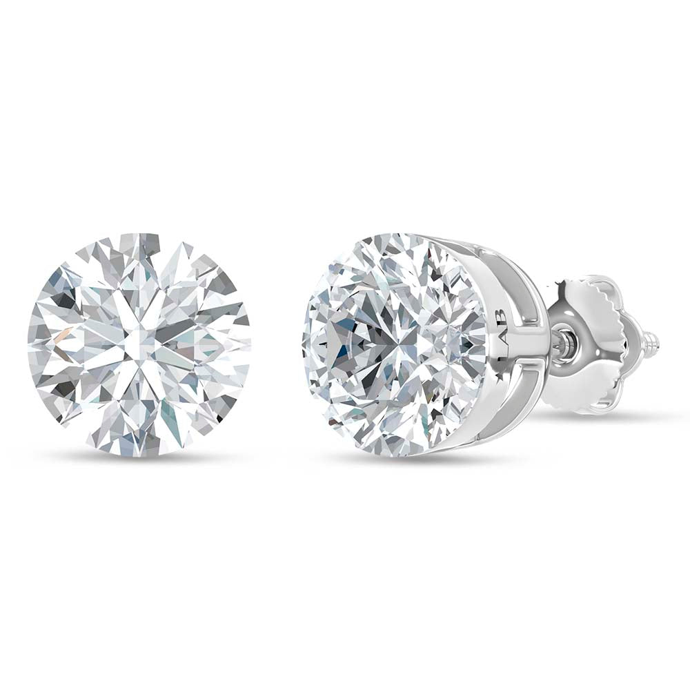 14K White Gold Lab Grown Diamond 3 ctw Float Invisible Stud Earrings