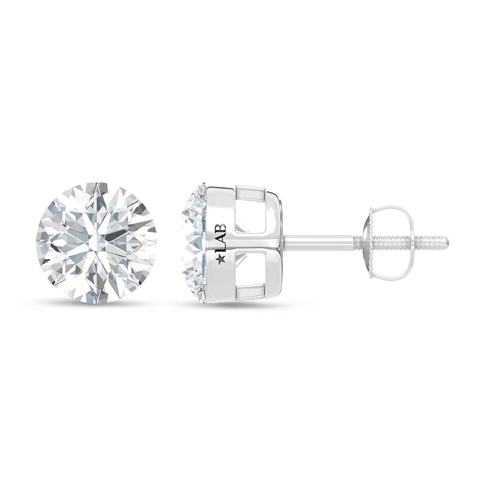 14K White Gold Lab Grown Diamond 3 ctw Float Invisible Stud Earrings
