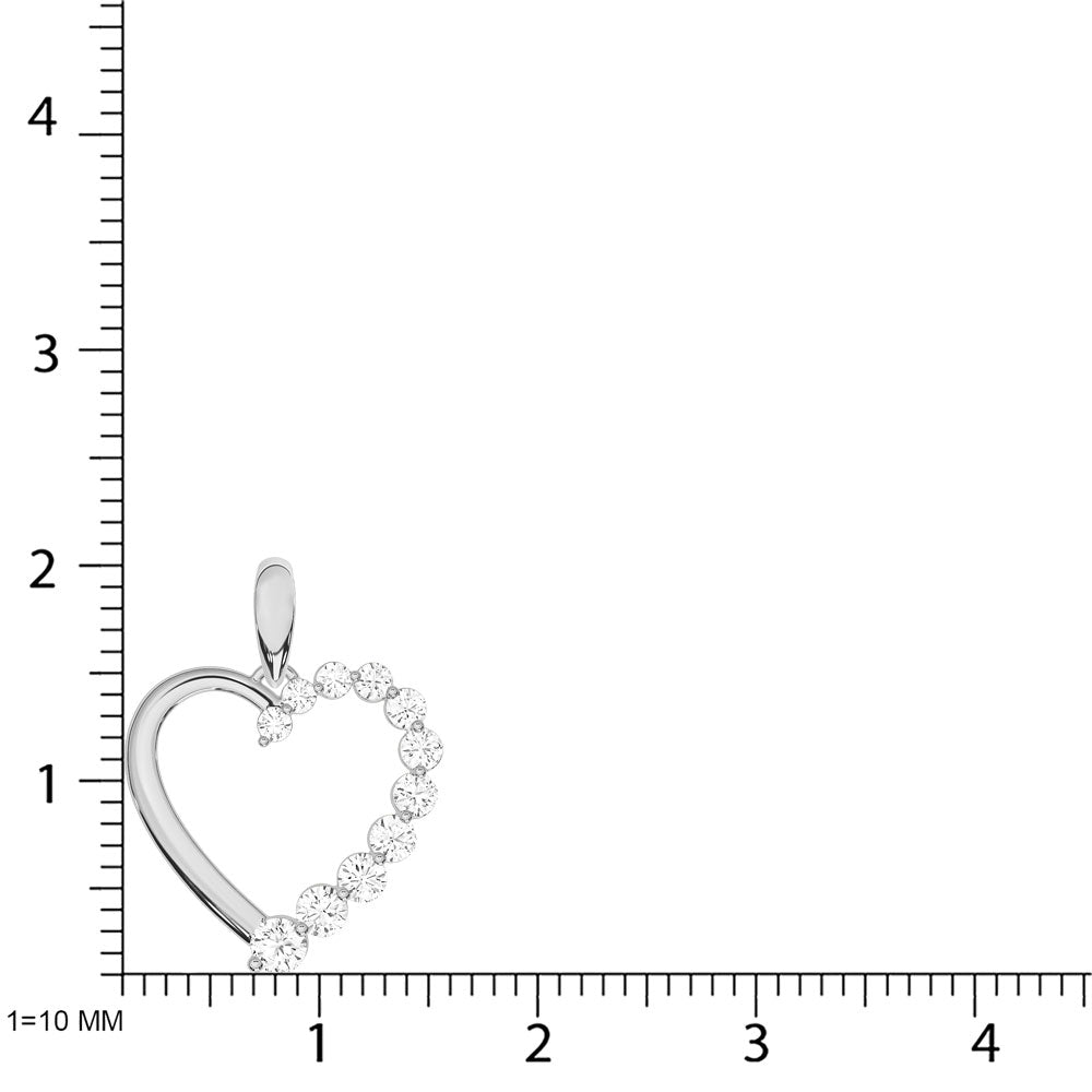 10K Rose Gold Lab Grown Diamond Round 0.31 Ctw Heart Pendant Necklace