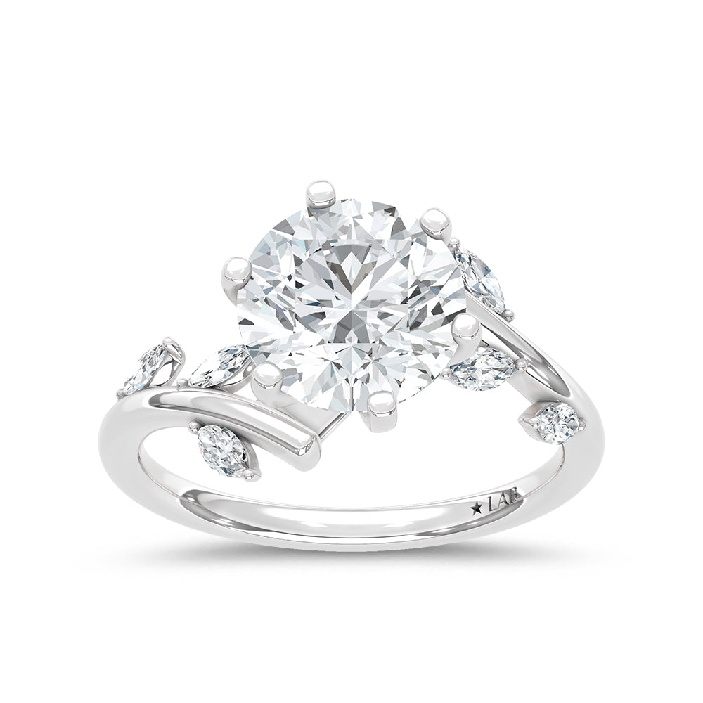 14K White Gold Lab Grown Diamond Seven Stone Marquise Engagement Ring 3.27 Ct Tw