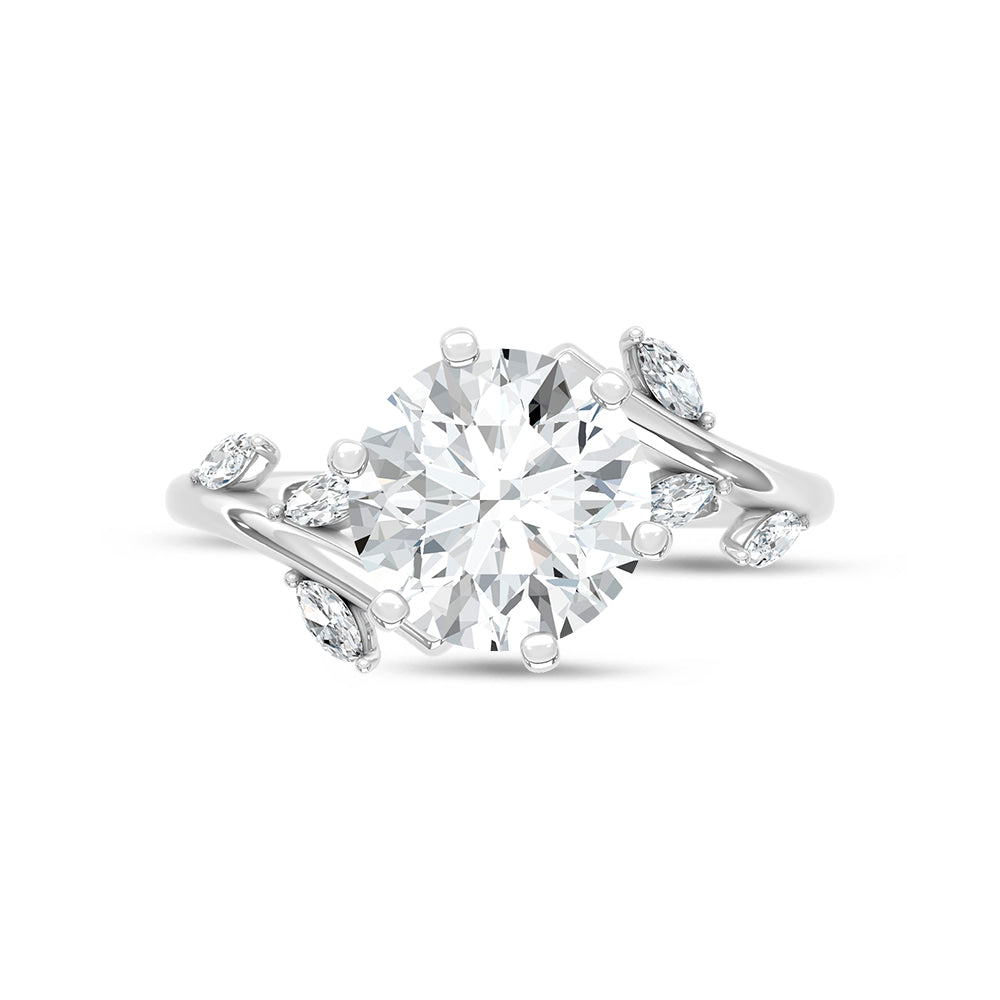 14K White Gold Lab Grown Diamond Seven Stone Marquise Engagement Ring 3.27 Ct Tw