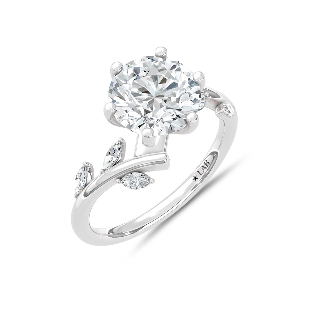 14K White Gold Lab Grown Diamond Seven Stone Marquise Engagement Ring 3.27 Ct Tw