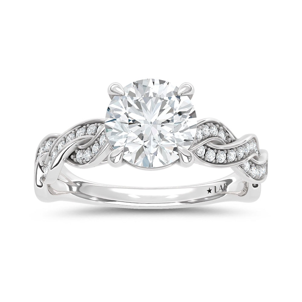 14K White Gold Lab Grown Round Diamond 2 Ctw Engagement Ring