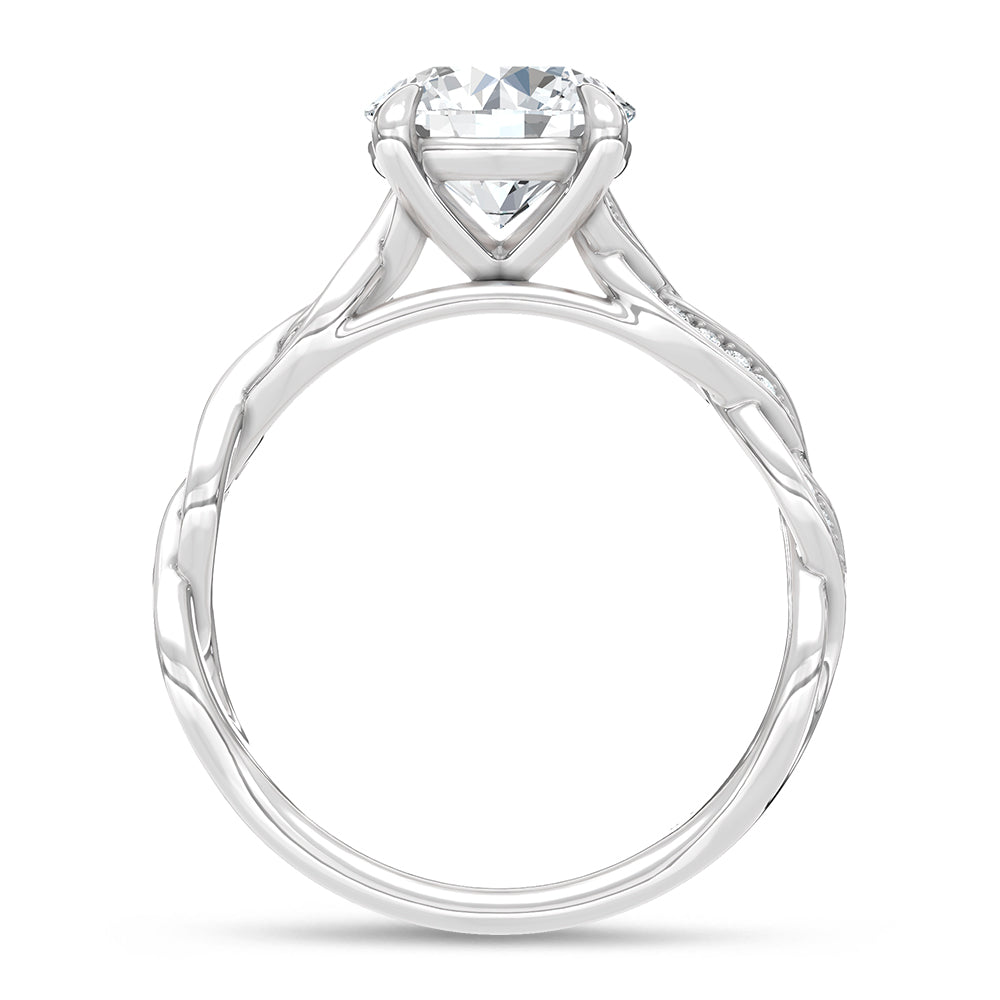 14K White Gold Lab Grown Round Diamond 2 Ctw Engagement Ring