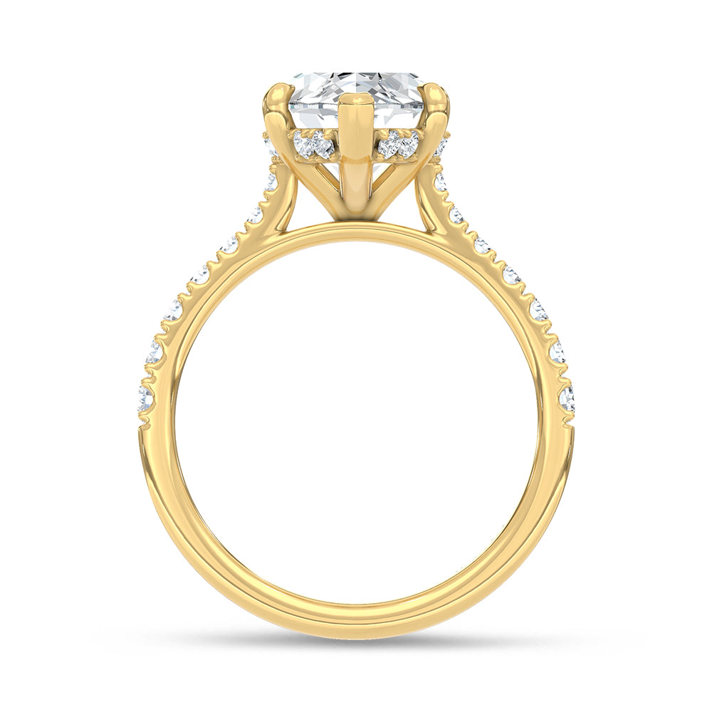 14K Yellow Gold Lab Grown Marquise Diamond Engagement Ring 4.5 ctw