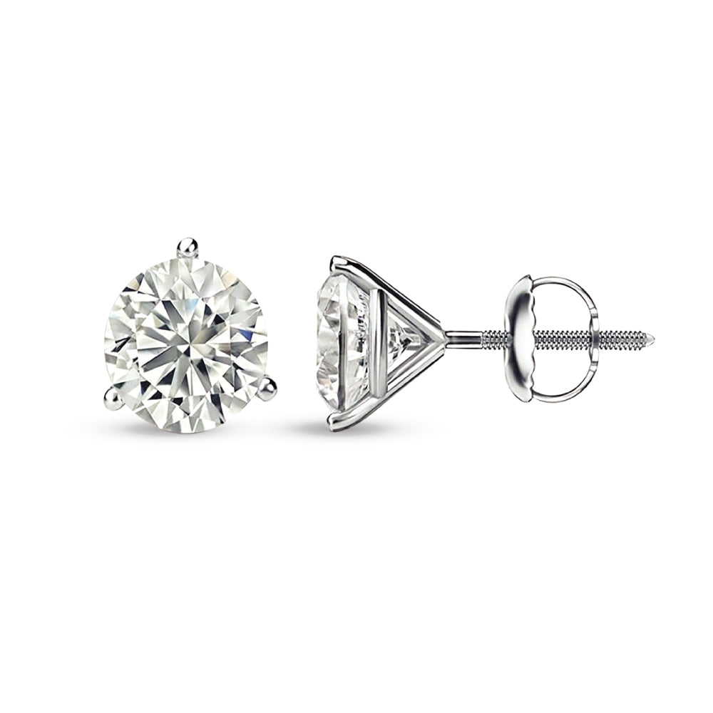 14K White Gold Lab Grown Diamond Martini Stud Earrings 4 ctw