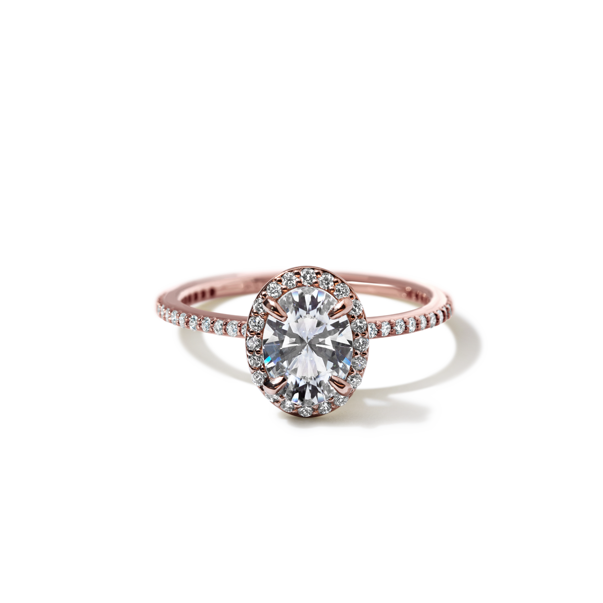 18K Gold Customizable Diamond Halo Pave Ring