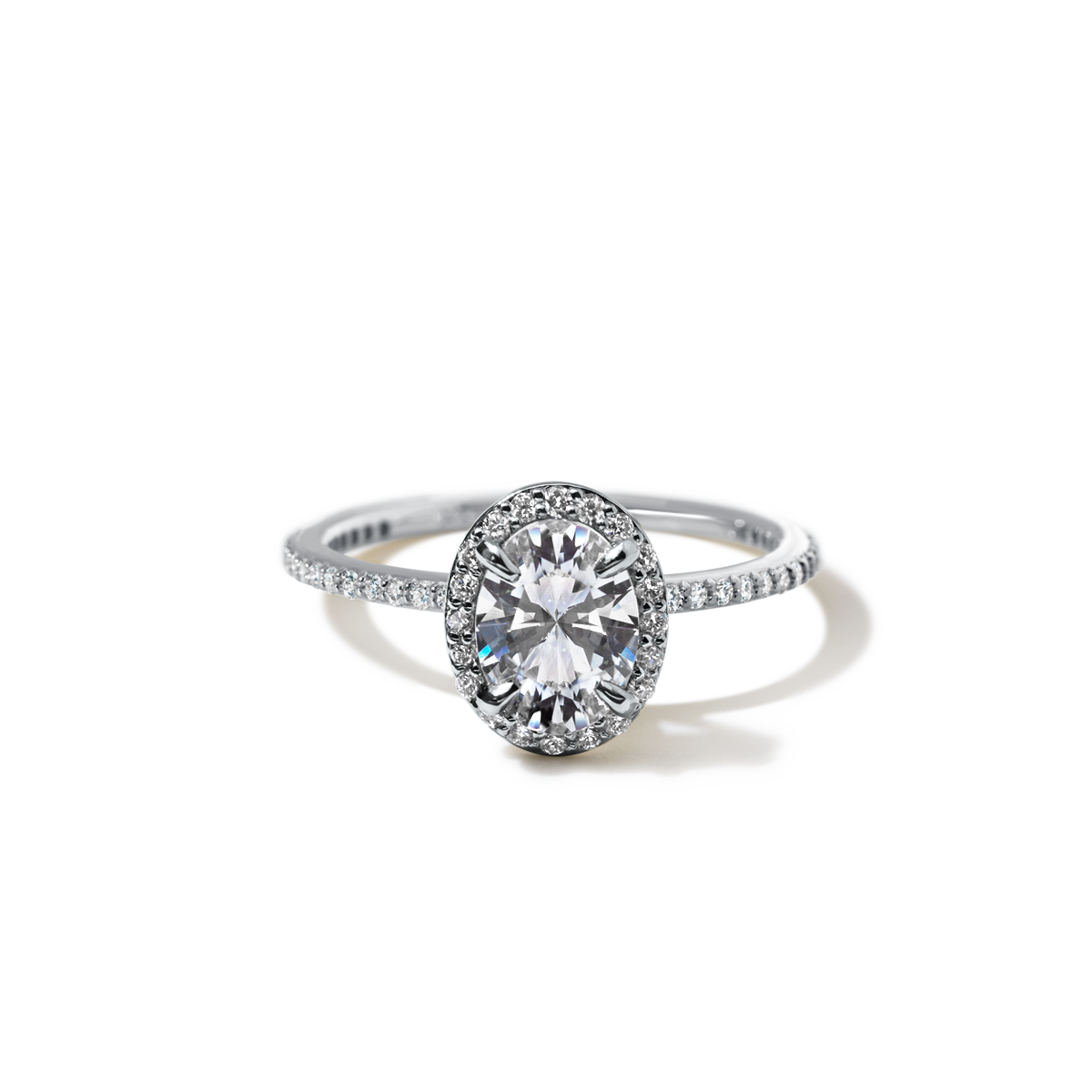 18K Gold Customizable Diamond Halo Pave Ring