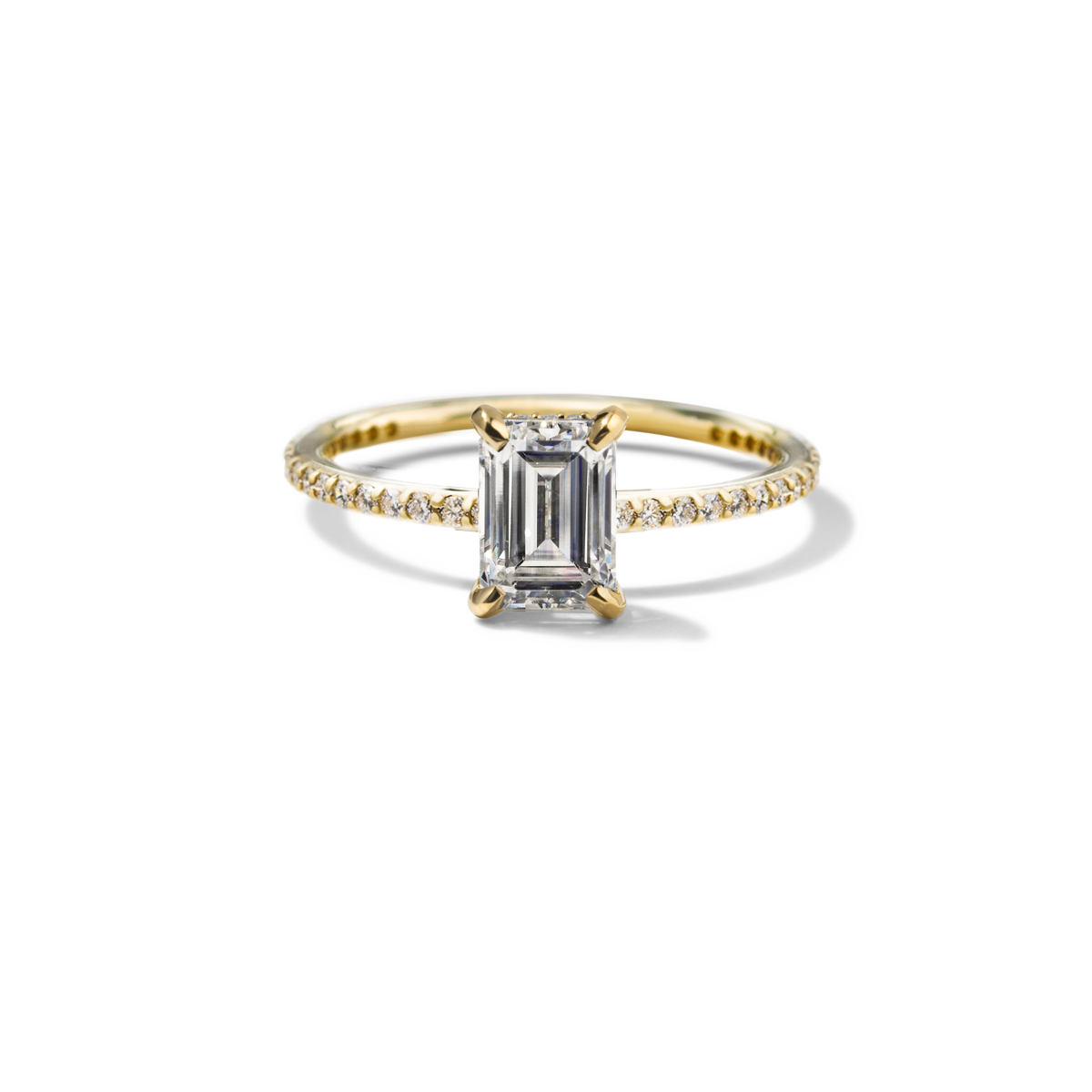 Solitaire Pave Engagement Ring