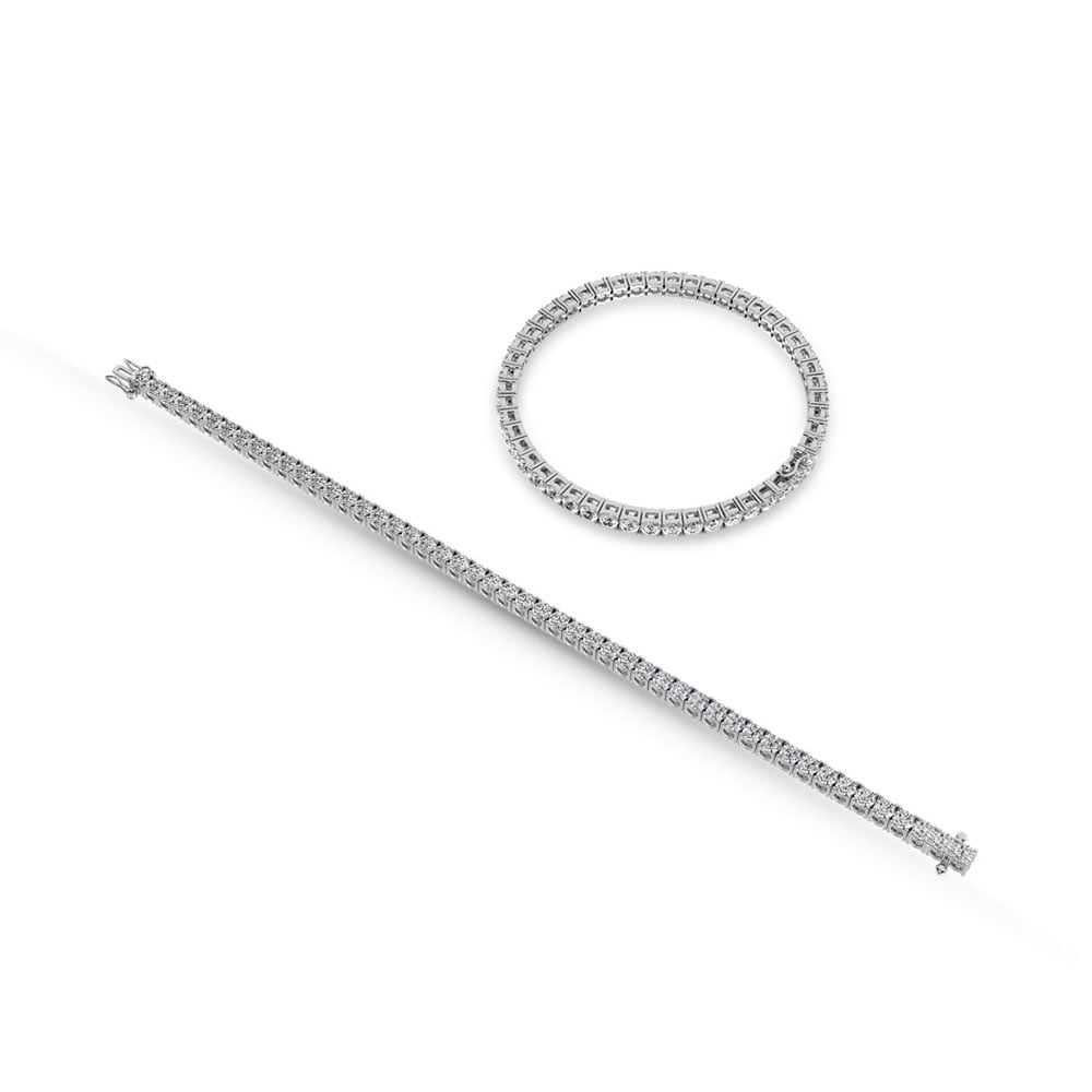 10K White Gold Lab Grown Diamond 5 Ct.Tw. Illusion Tennis Bracelet (11CT Look)