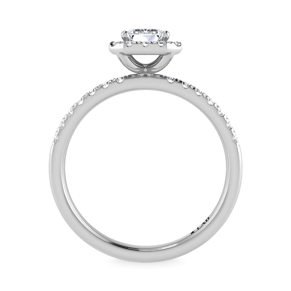 14K White Gold Lab Grown Diamond  3 1/3 Ct.Tw. IGI Certified Emerald Shape Halo Engagement Ring (IGI Certified Center 3ct)