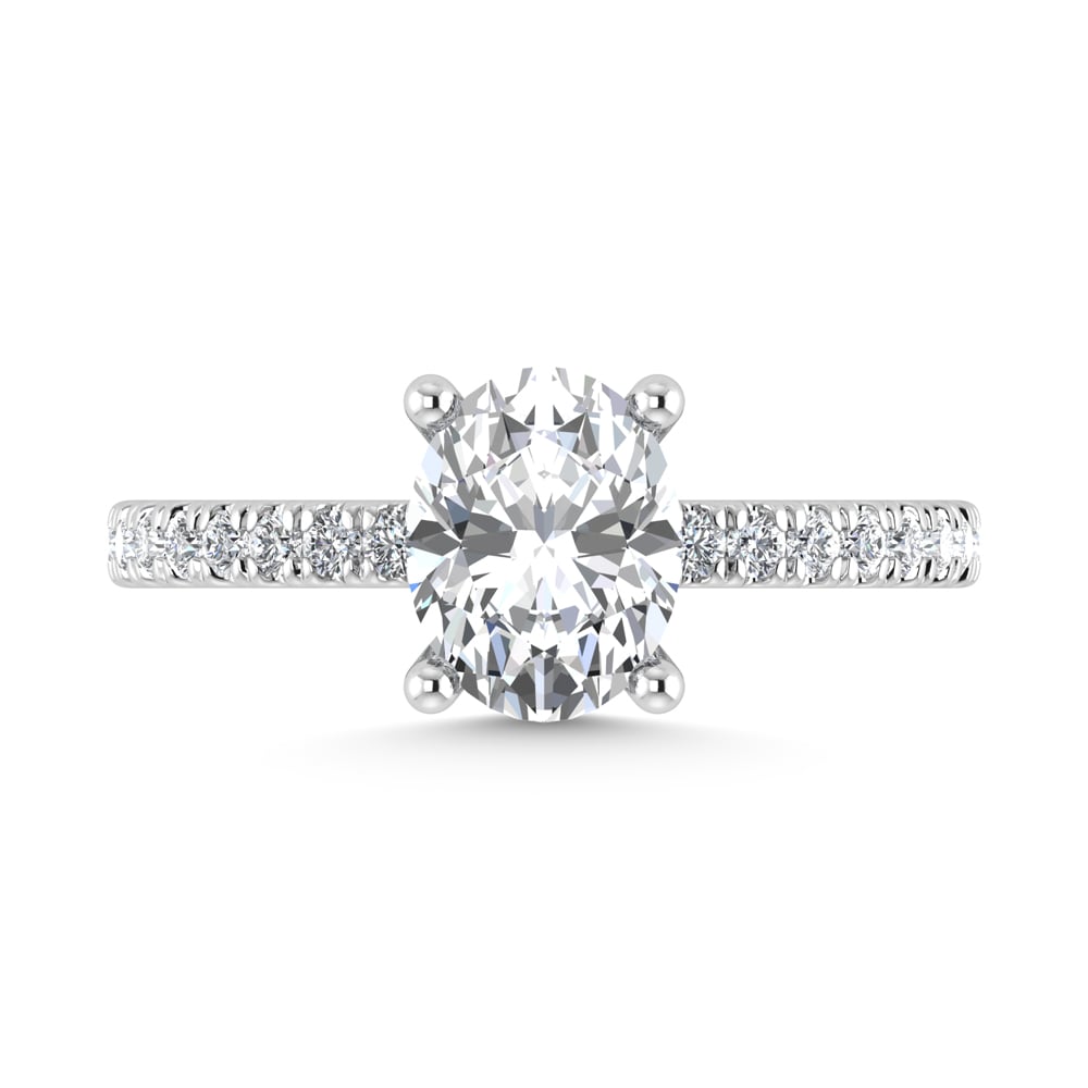 14K White Gold Lab Grown Diamond 4 1/2 Ct.Tw. Oval Shape Halo  Engagement Ring (IGI Certified Center 4ct)