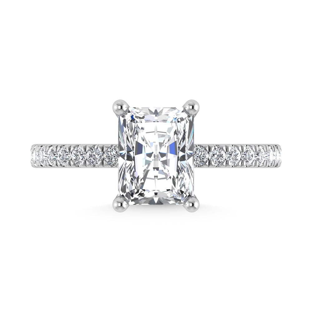 14K White Gold Lab Grown Diamond 4 1/2 Ct.Tw. Radiant Shape Halo  Engagement Ring (IGI Certified Center 4ct)