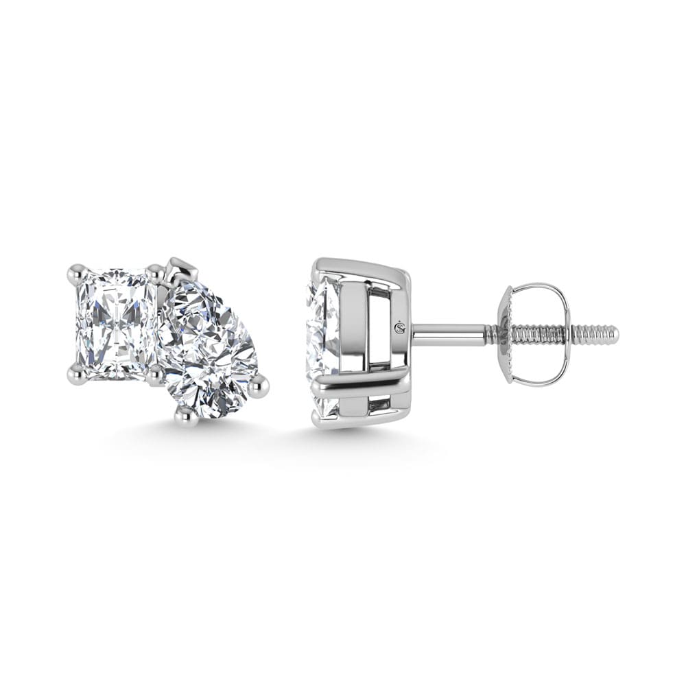 14K White Gold Lab Grown Diamond 1 5/8 Ct.Tw. Fashion Earrings