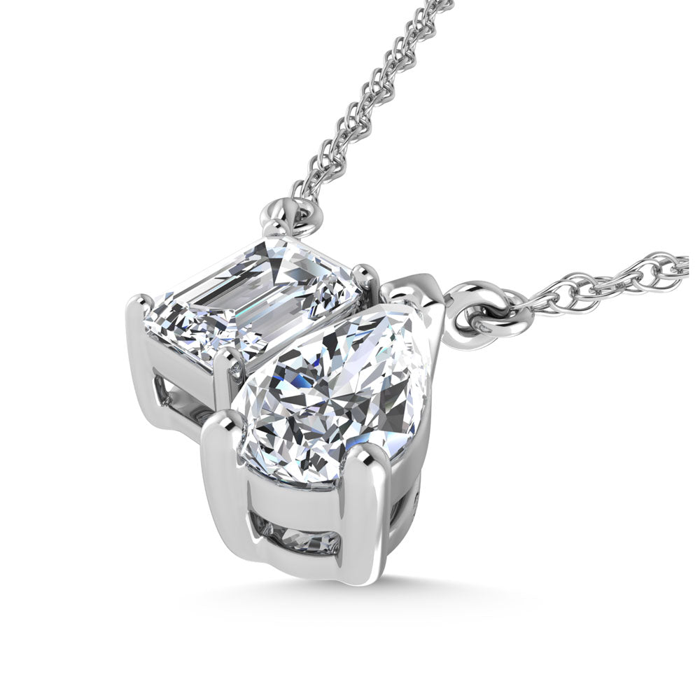 14K White Gold Lab Grown Diamond 1 Ct.Tw. Fashion Necklace