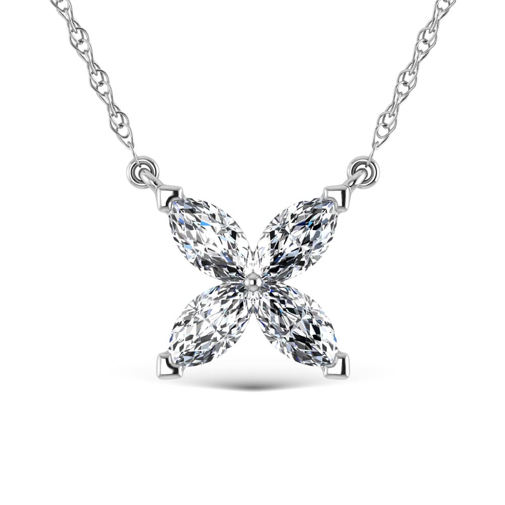 14K White Gold Lab Grown Diamond 1 Ct.Tw. Fashion Necklace