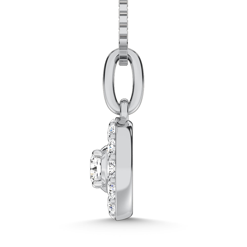 10K White Gold Lab Grown Diamond 1/5 Ct.Tw. Fashion Pendant With Chain