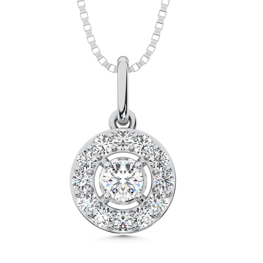 10K White Gold Lab Grown Diamond 1/5 Ct.Tw. Fashion Pendant With Chain