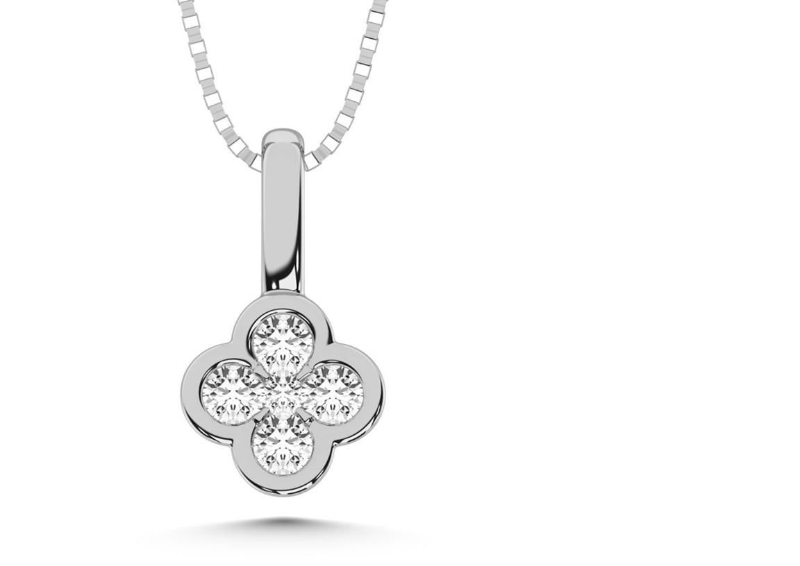 10K White Gold Lab Grown Diamond 1/6 Ct.Tw. Fashion Pendant