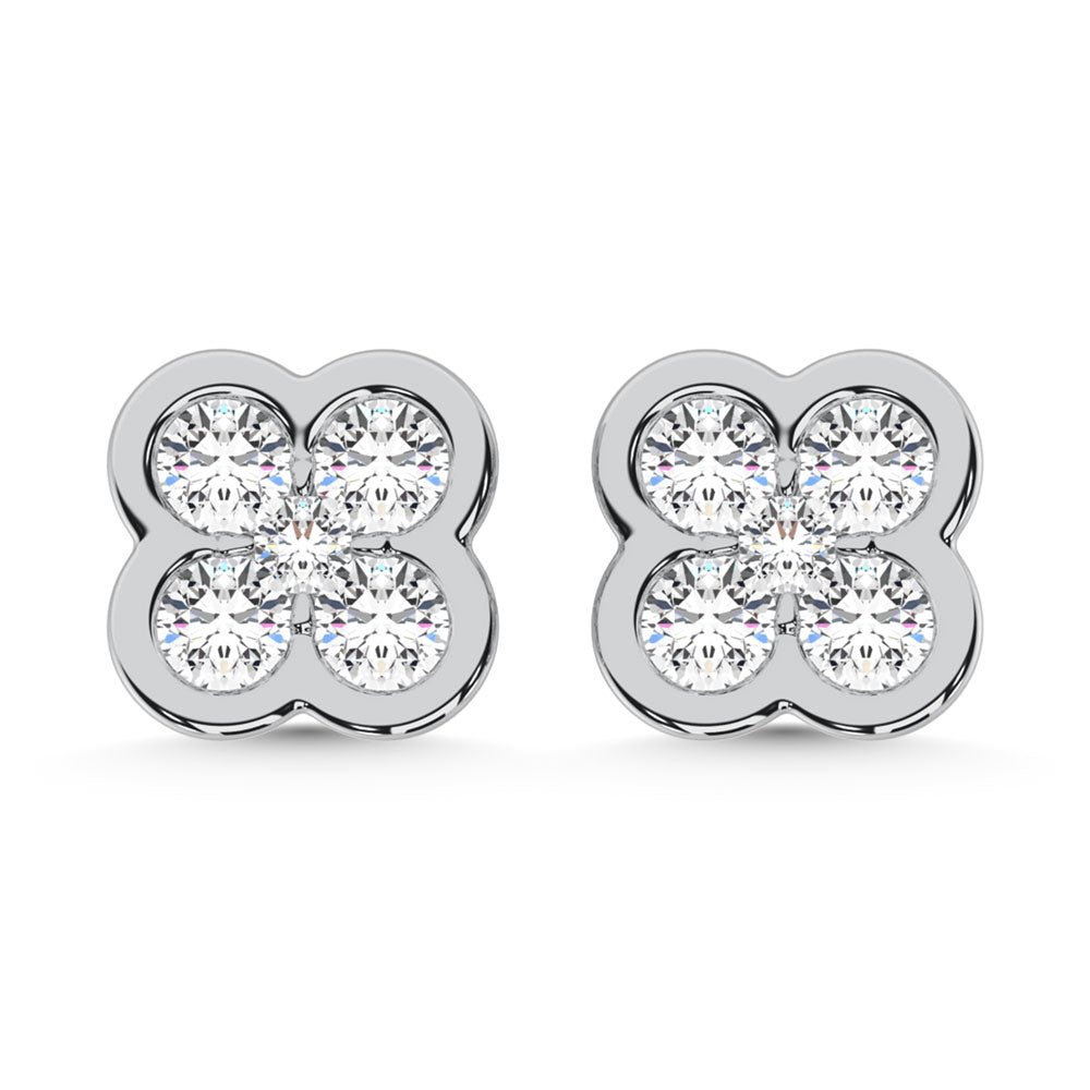 10K White Gold Lab Grown Diamond 1/5 Ct.Tw. Fashion Earrings