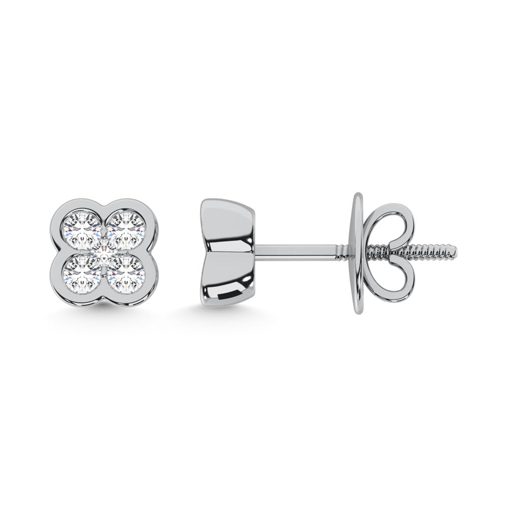 10K White Gold Lab Grown Diamond 1/5 Ct.Tw. Fashion Earrings