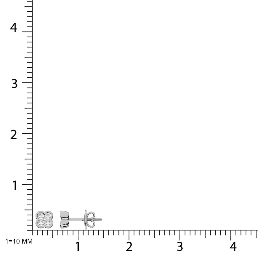 10K White Gold Lab Grown Diamond 1/5 Ct.Tw. Fashion Earrings