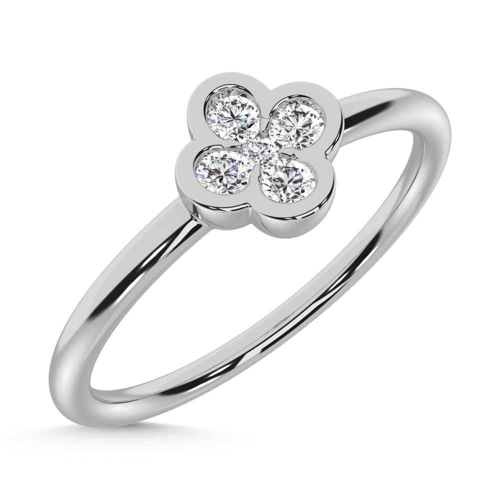 10K White Gold Lab Grown Diamond 1/6 Ct.Tw. Fashion Ring