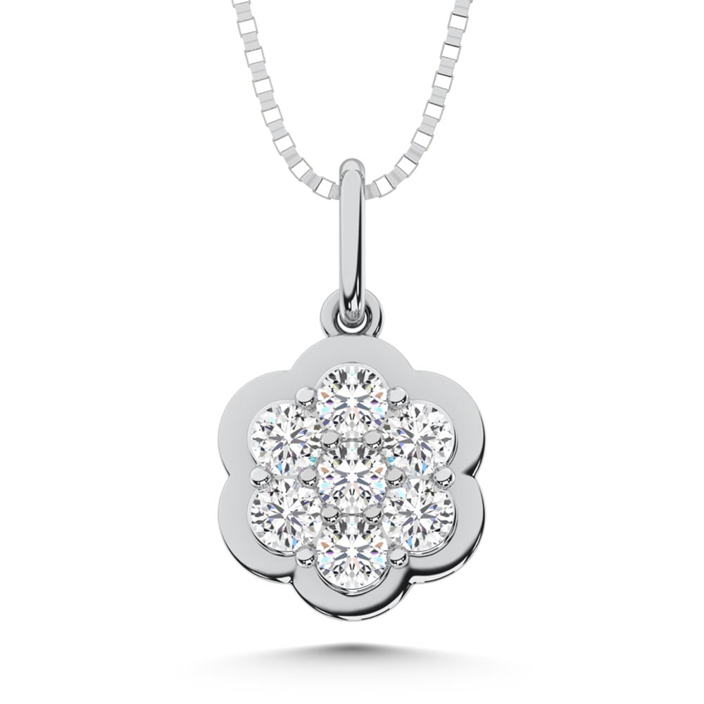10K White Gold Lab Grown Diamond 1/5 Ct.Tw. Fashion Pendant