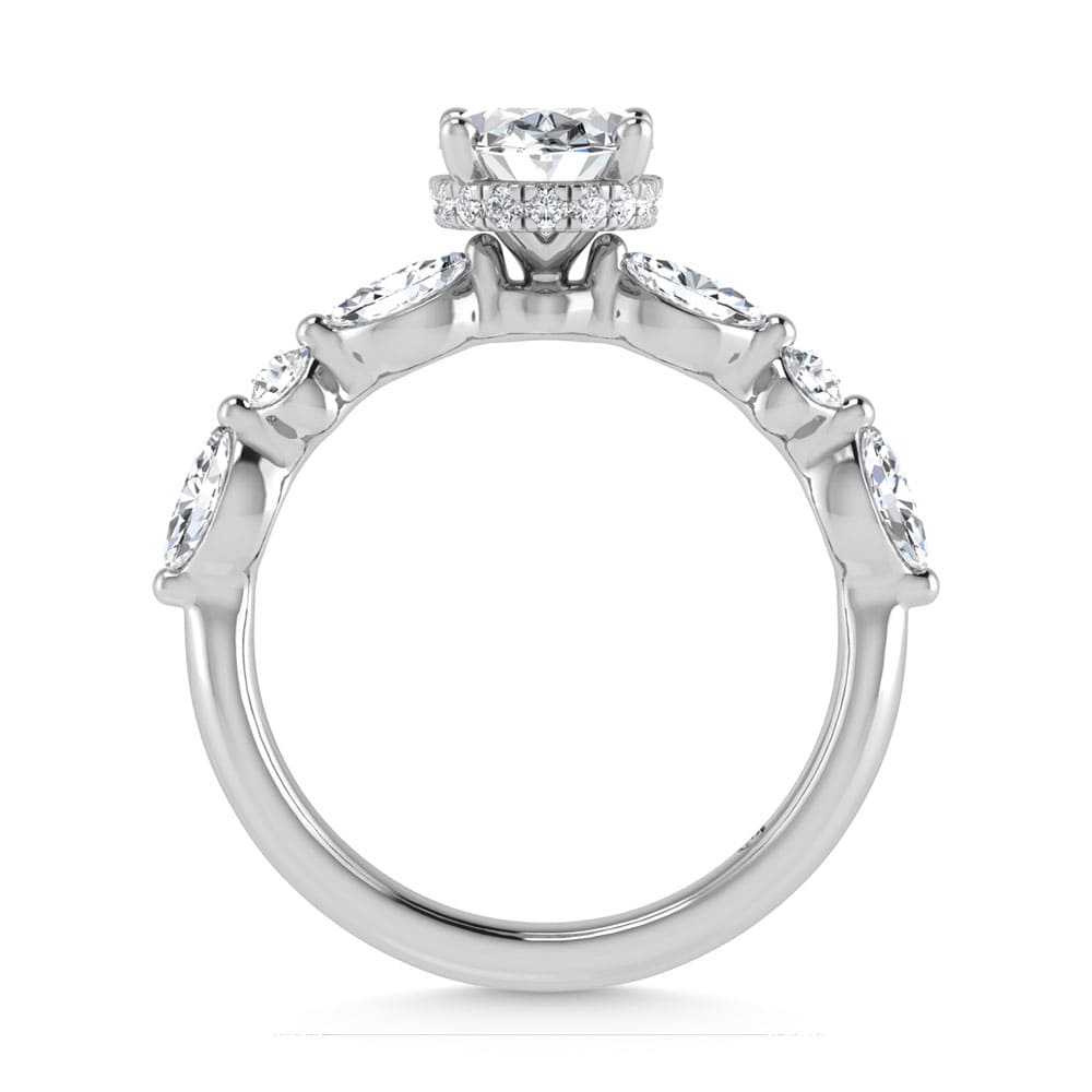 14K White Gold Lab Grown Diamond 2 1/2 Ct.Tw. Oval Shape Halo Engagement Ring (IGI Certified Center 2ct)