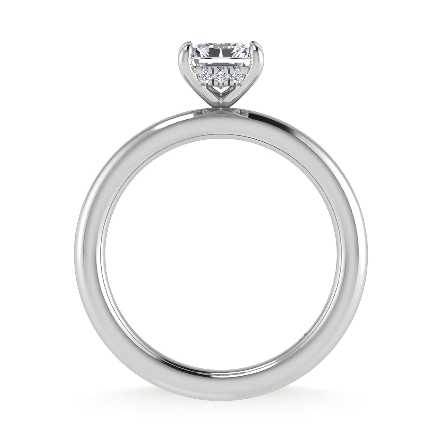 14K White Gold Lab Grown Diamond 1 1/20Ct.Tw. Radiant Shape Engagement Ring (IGI Certified Center 1ct)