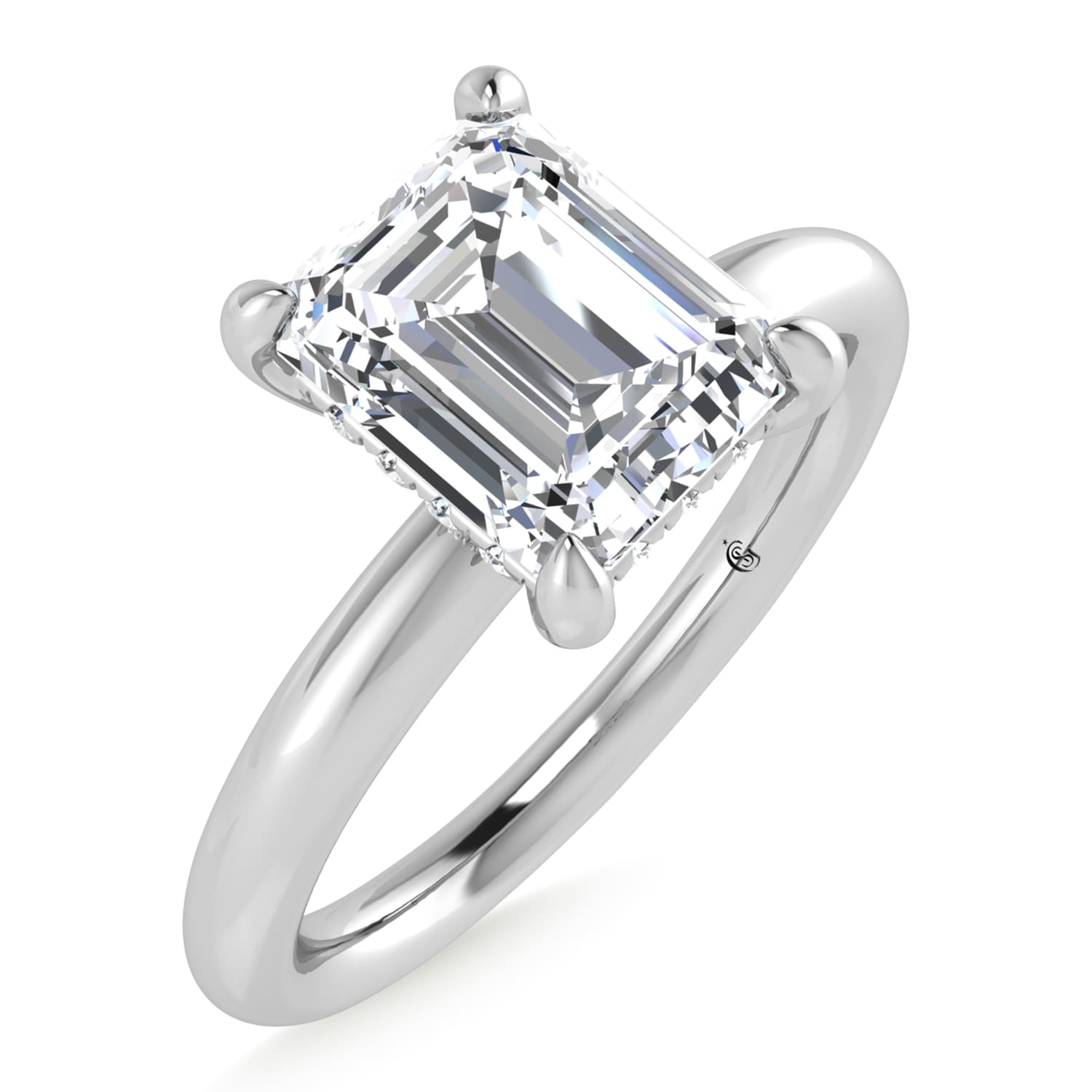 14K White Gold Lab Grown Diamond 1 1/2 Ct.Tw. Radiant Shape Engagement Ring (IGI Certified Center 1 1/2ct)