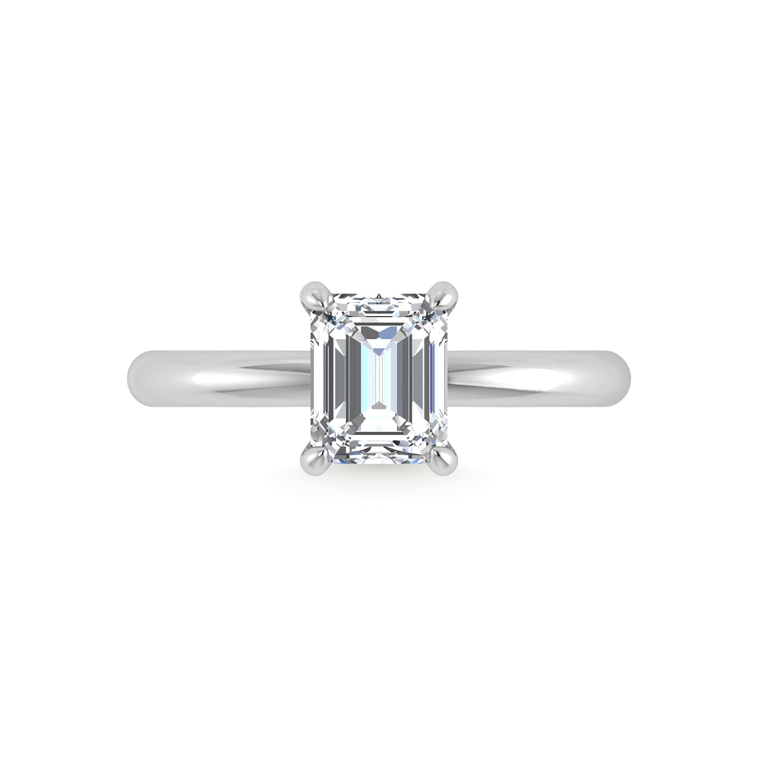 14K White Gold Lab Grown Diamond 1 1/2 Ct.Tw. Radiant Shape Engagement Ring (IGI Certified Center 1 1/2ct)