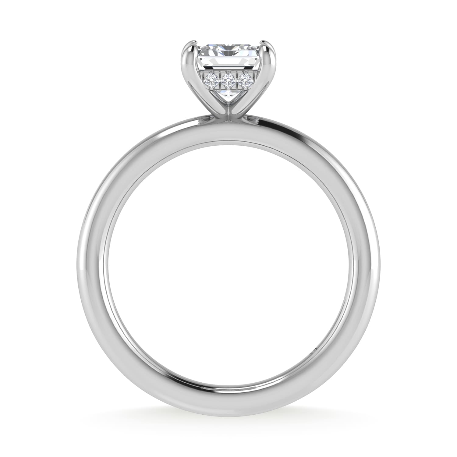 14K White Gold Lab Grown Diamond 1 1/2 Ct.Tw. Radiant Shape Engagement Ring (IGI Certified Center 1 1/2ct)