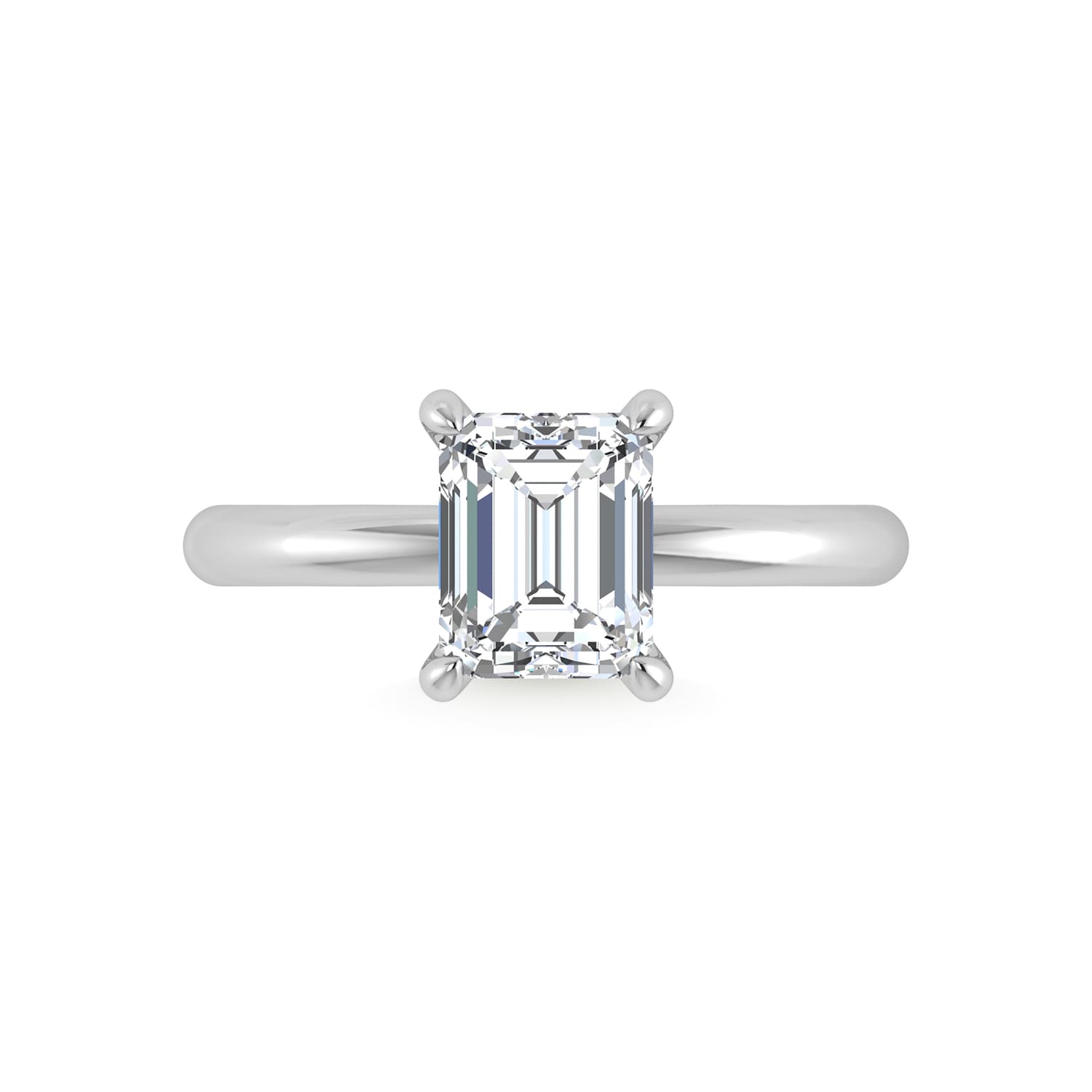 14K White Gold Lab Grown Diamond 2 1/20 Ct.Tw. Radiant Shape Engagement Ring (IGI Certified Center 2ct)