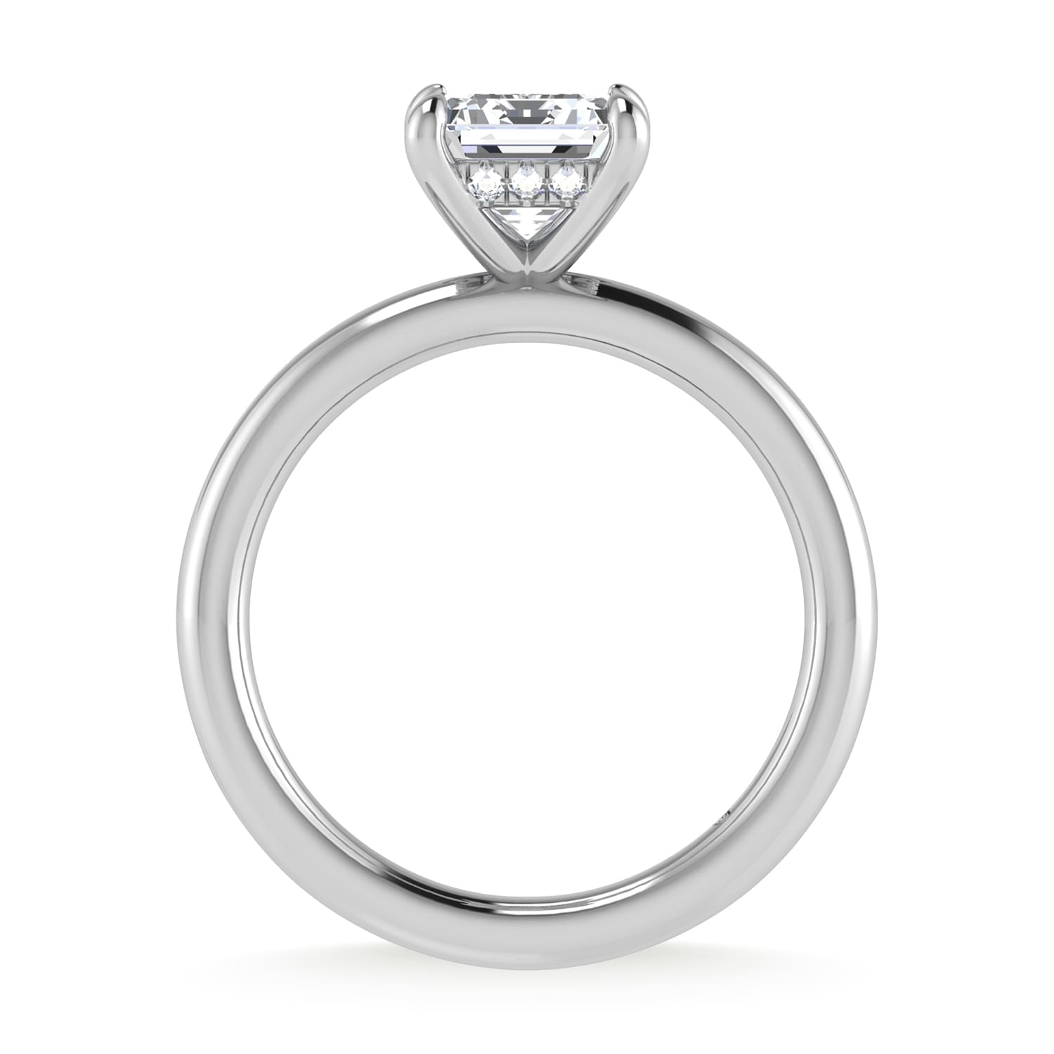 14K White Gold Lab Grown Diamond 2 1/20 Ct.Tw. Radiant Shape Engagement Ring (IGI Certified Center 2ct)