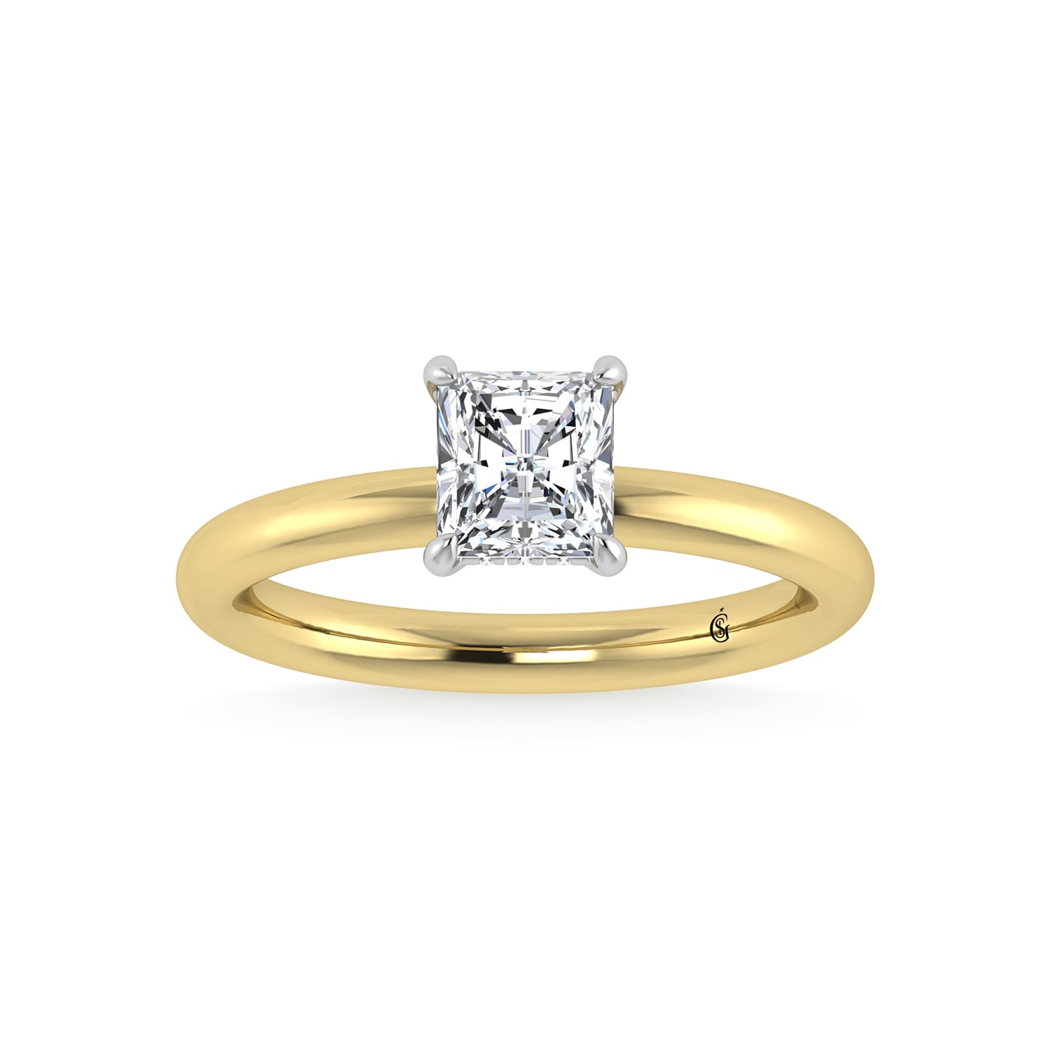 14K White Gold Lab Grown Diamond 1 1/20Ct.Tw. Radiant Shape  Engagement Ring (IGI Certified Center 1ct)